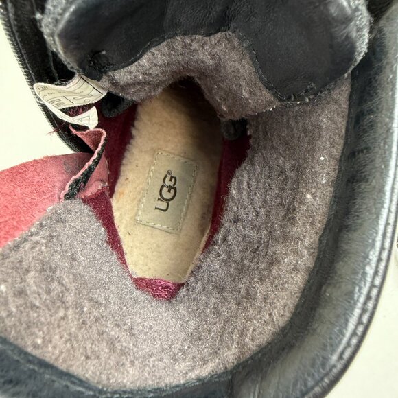 UGG Kesey Leather Sheepskin Waterproof Gray Black Boots S/N 1005264 - Picture 10 of 13